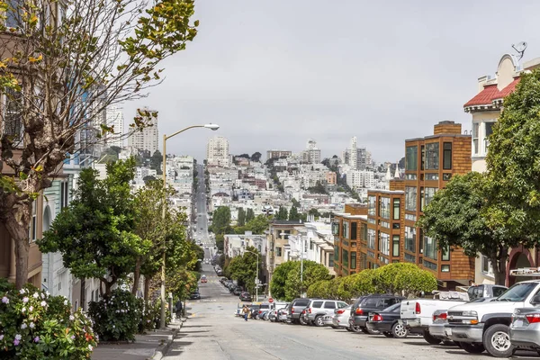 Aerial View Skyline Nob Hill Tenderloin Downtown Areas San Francisco — Stock Photo, Image