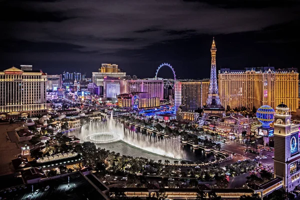 Las Vegas Nevada 2018 Panoramische Ansicht Des Las Vegas Streifens — Stockfoto