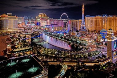 Las Vegas Nevada 2019 02 07 Las Vegas Strip panoramik görünümü