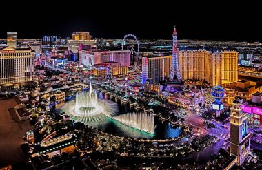 Las Vegas Nevada 2019 03 23 Las Vegas Strip panoramik görünümü