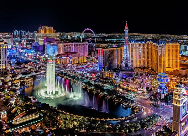 Las Vegas Nevada 2018 Panoramic Aerial View Las Vegas Strip — Stock Photo, Image