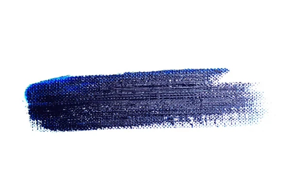 キャンバス上のペイントブラシの青いストローク — ストック写真