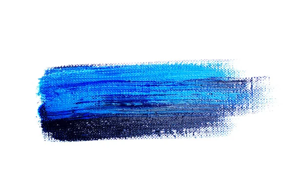 Pincelada azul del pincel sobre lienzo —  Fotos de Stock