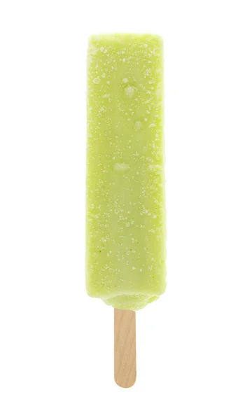 Zielony Popsicle Białym Tle Białym Tle — Zdjęcie stockowe