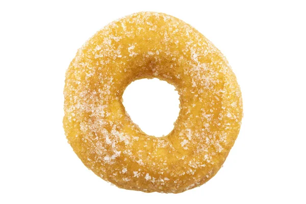 Vista Superior Donut Açúcar Isolado Fundo Branco — Fotografia de Stock