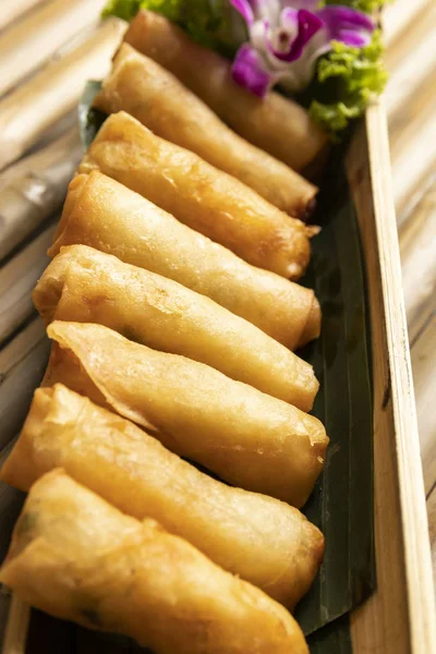 Bambu Masada Tayland Yemekleri Çin Böreği — Stok fotoğraf