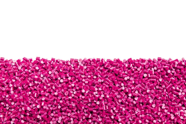 Pink Plastic Resin Masterbatch Copy Space Isolated White Background — Stock Photo, Image