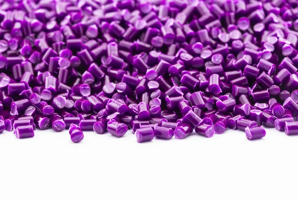 Resina Plastica Viola Masterbatch Sfondo Bianco — Foto Stock