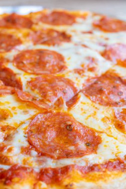 dokulu yüzey pizza biberli yakın çekim