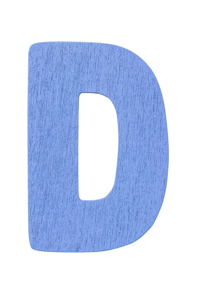 Kék fa ABC nagybetűvel D elszigetelt fehér — Stock Fotó