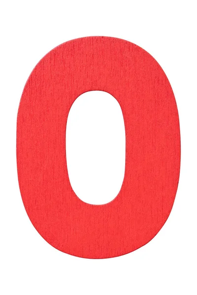 Alfabeto de madeira vermelho letra maiúscula O isolado em branco — Fotografia de Stock