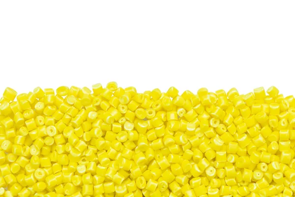 Yellow plastic resin ( Masterbatch ) isolated on white backgroun — Stock Photo, Image