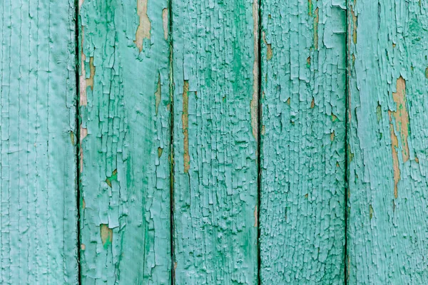 Rustikale Holzstruktur Oder Hintergrund Mit Zerkratzter Türkiser Farbe Nahaufnahme — Stockfoto