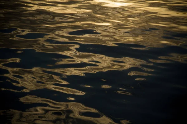The golden ocean water ripples reflections on sunsets