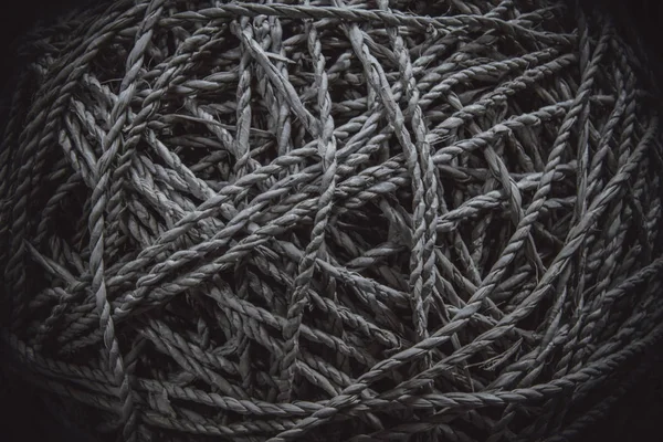 Roll Natural Fibre Ropes Monochrome — Stock Photo, Image