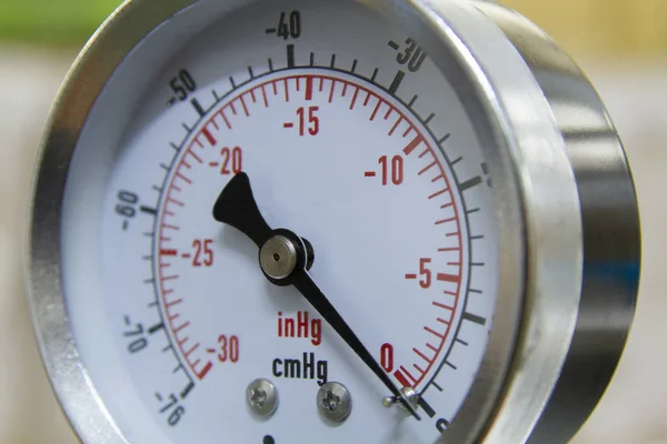 Vacuum Pressure Gauge Meter Close Picture — Stock Photo, Image