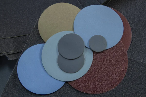 A set of sandpapers in a close-up picture — Stock Image Set Sandpapers Close Picture Royalty Free Stock Photos
