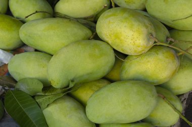 Geleneksel bir pazarda olgun mango meyve