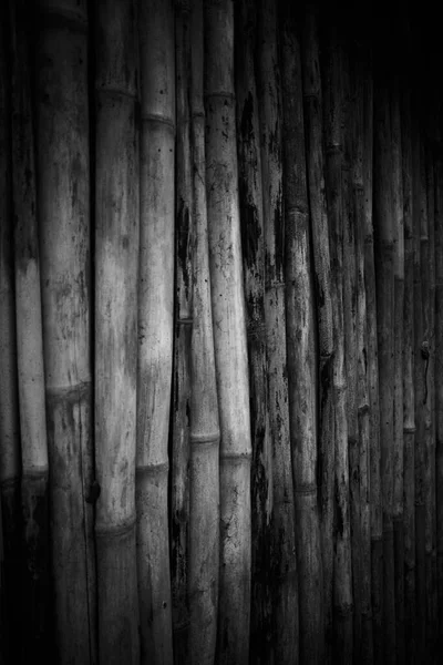 传统的老式竹屋墙壁 黑白相间 — 图库照片