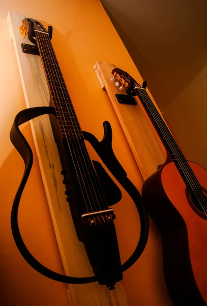 Close-up guitar music instrument