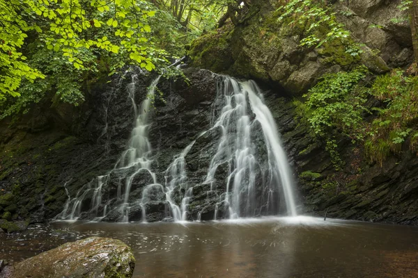 The waterfalls at  Fairy Glen, a hidden jewel found after a 30-minute hike through the woodlands near the town of Rosemarkie, Scotland on the Black Isle Peninsula.