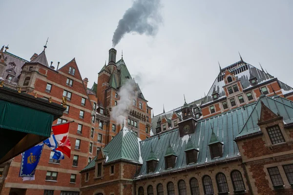 Quebec City Quebec Kanada Ledna 2017 Fairmont Chateau Frontenac Historický — Stock fotografie