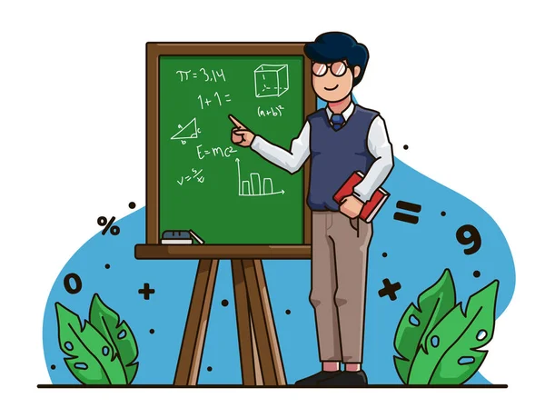 Happy Teachers Day, Teacher character illustration