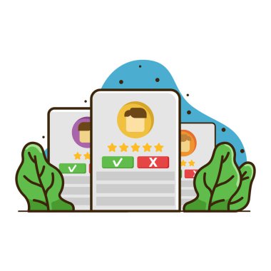 Nominal hesap illüstrasyonu, hesap güvenilir web ve uygulamalar çizimi