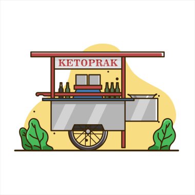 ketoprak sepeti illüstrasyon, geleneksel sokak gıda, sepet vektör. endonezya sepeti gıda izole vektör