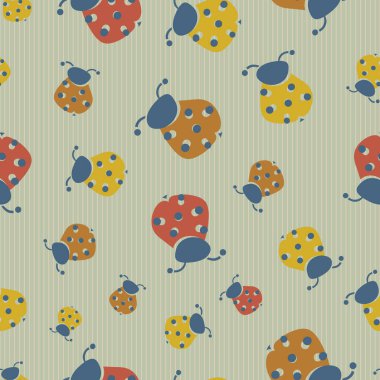 kağıt kesiği uğur böcekleri kusursuz vektör deseni