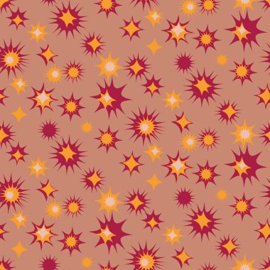 kırmızı ve sarı yıldızlar pürüzsüz vektör deseni