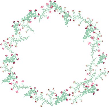 Hassas çiçekli çelenk vektör çizimi