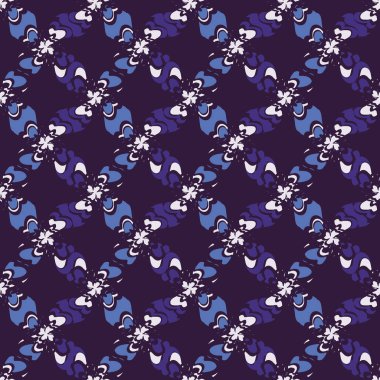 mor çiçekli ızgara dikişsiz vektör deseni