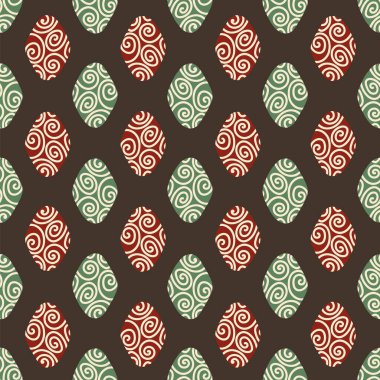 Kırmızı ve yeşil elmaslı kusursuz vektör deseni