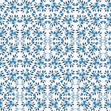 flowers and leaves seamless vector pattern clipart