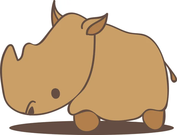 Mladý roztomilý nosorožec vektor ilustrace — Stockový vektor