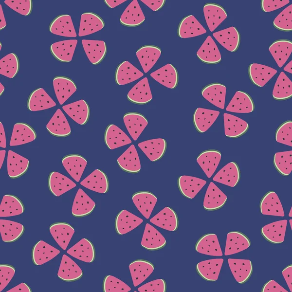 スイカのベクトルパターンで作られた花の形 — ストックベクタ