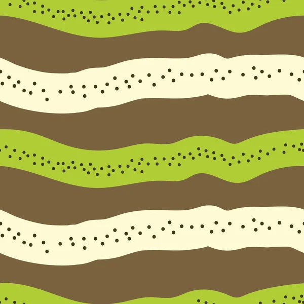 Зеленые и коричневые полосы бесшовный векторный узор — стоковый вектор