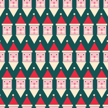 Geometrik noel baba sorunsuz vektör deseni