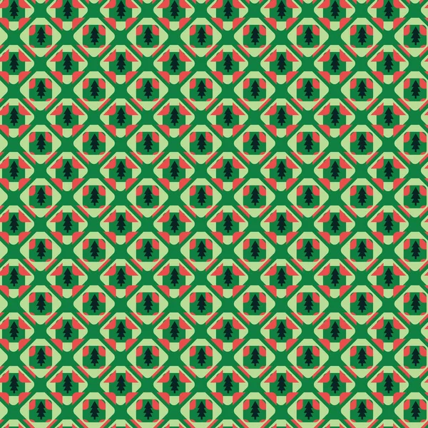 Рождественские елки мозаичный бесшовный векторный узор — стоковый вектор