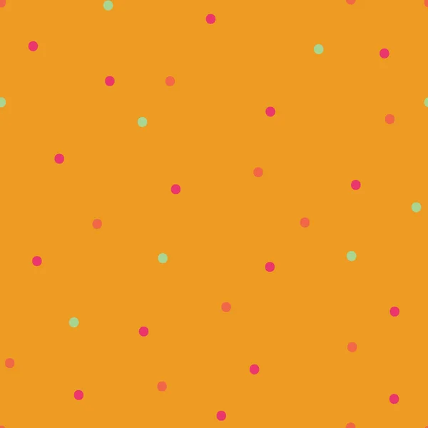 Warme gekleurde polka stippen naadloze vector patroon — Stockvector