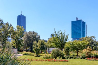 Danube Park - Large park with roses, lily, herb & moorland gardens in Vienna, Austria clipart