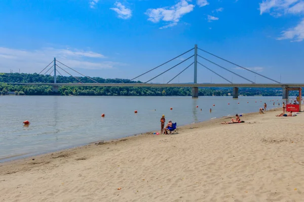 Novi Sad, Serbia - July 3, 2019: Strand Beach in Novi Sad, Serbia