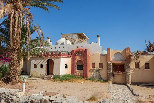 Huis Een Woestijn Egyptisch Dorp Buurt Van Stad Hurghada Egypte — Stockfoto