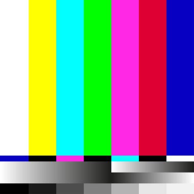 Sinyal Tv retro televizyon test deseni yok. Smpte Renk Çubukları illüstrasyon