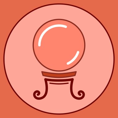 Kehanet hattı vektör illüstrasyon kristal topu söylüyorum Magic servet. 