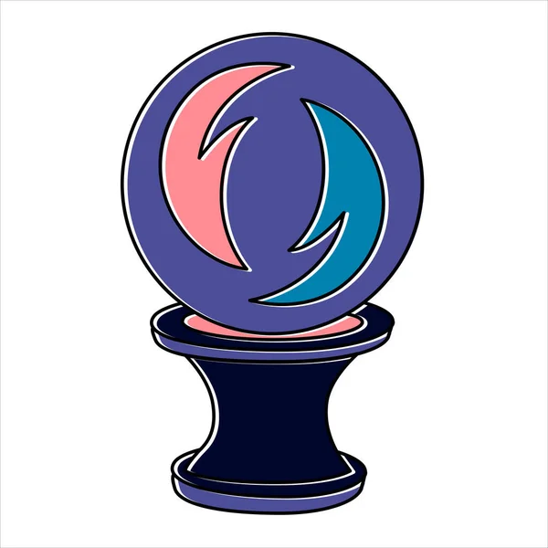 Falcılık ve kehanet, mistik bir aktivite alanı için izole edilmiş elementler. Sinsi anlatımlar ve cadılık simgeleri. Vektör illüstrasyonları