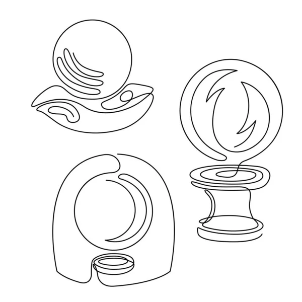 Falcılık ve kehanet, mistik bir aktivite alanı için izole edilmiş elementler. Sinsi anlatımlar ve cadılık simgeleri. Vektör illüstrasyonları