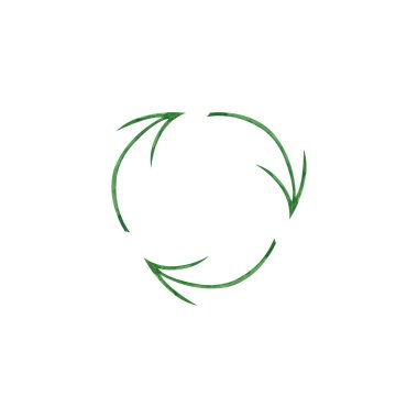 Yeşil tek renkli sıfır atık işareti