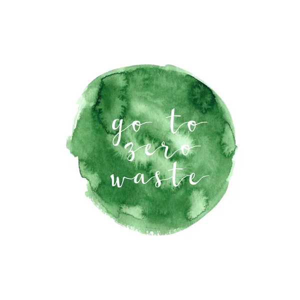 Watercolor Green Label Text — Stock Photo, Image